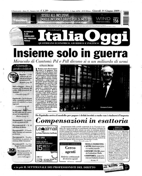 Italia oggi : quotidiano di economia finanza e politica